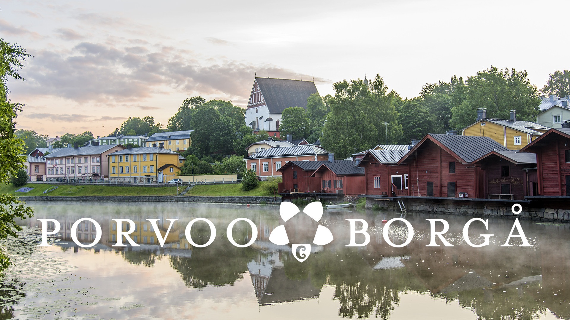 Maisema kuva Porvoon joenrannasta.