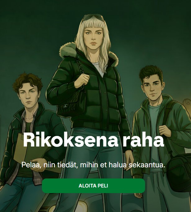 Kuva pelistä, kolme nuorta.